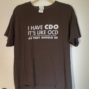 L Brown and White Men's Short Sleeve T-shirt